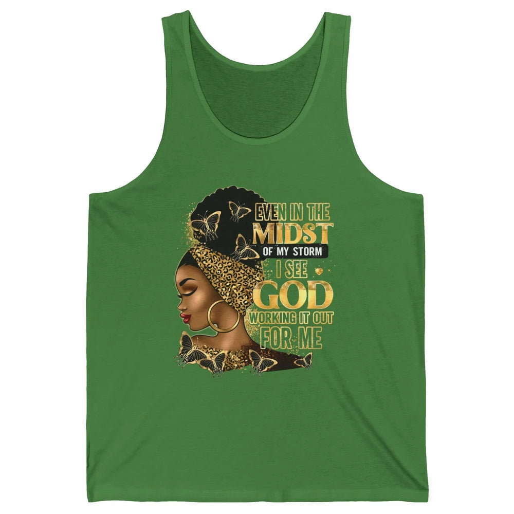 Black Girl Even In The Midst Of Storm I See God Religious Unisex Jersey Tank