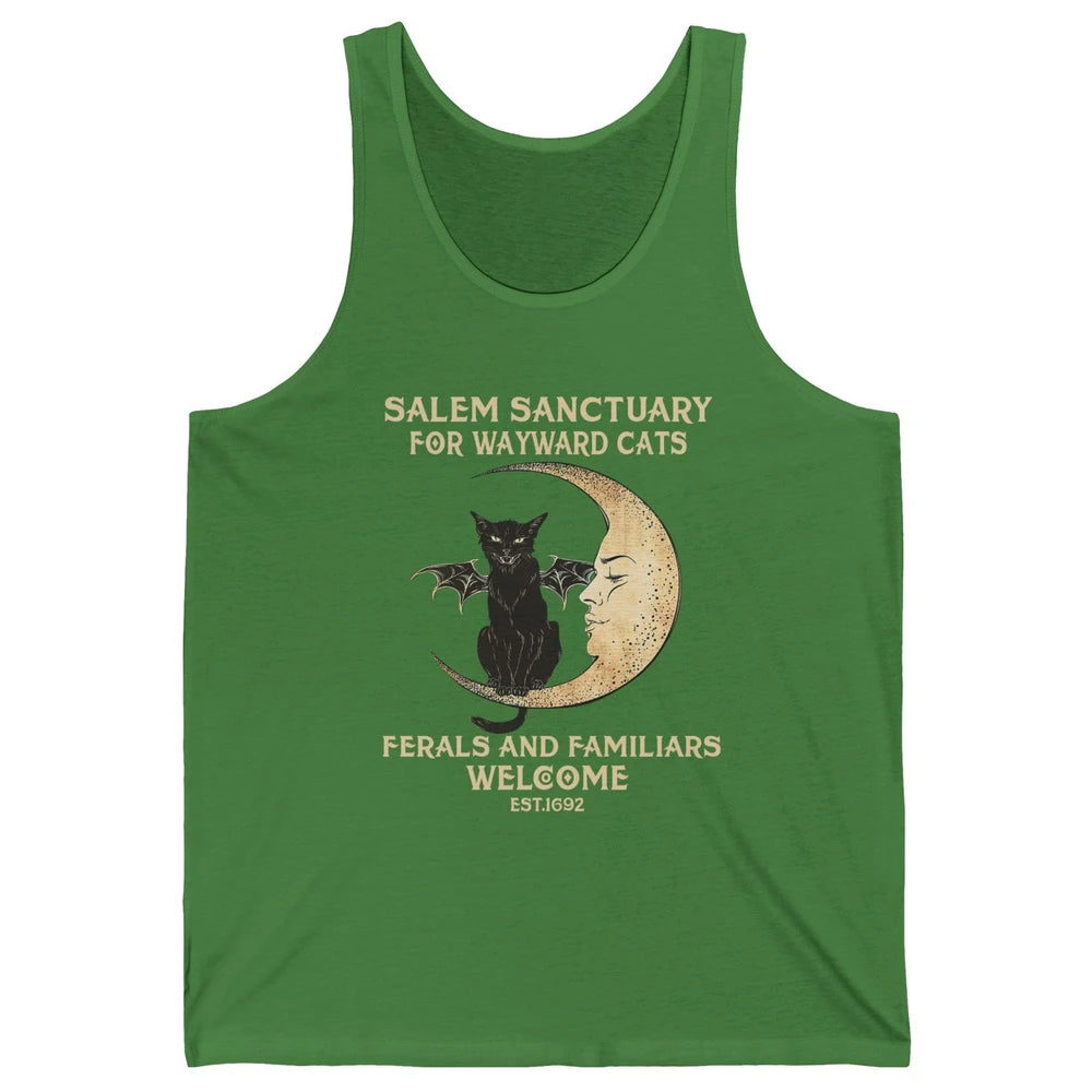 Witch Cat Salem Sanctuary Witch City Halloween Gothic Cat Unisex Jersey Tank