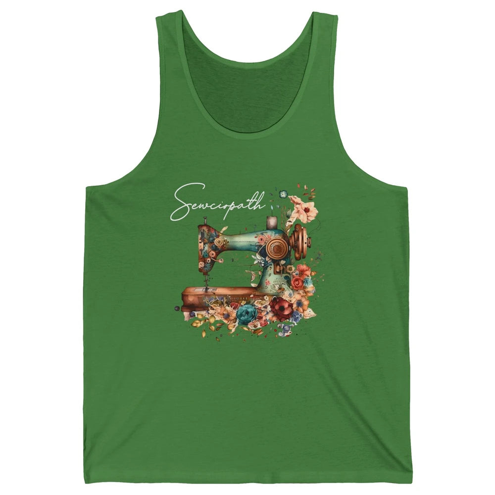 Vintage Sewing Machine Sewciopath Quilting Life Sewer Life Unisex Jersey Tank