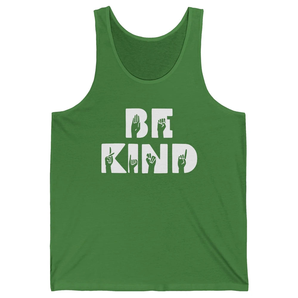 Retro Sign Language Be Kind Human Women Rights Anti Bullying Unisex Jersey Tank