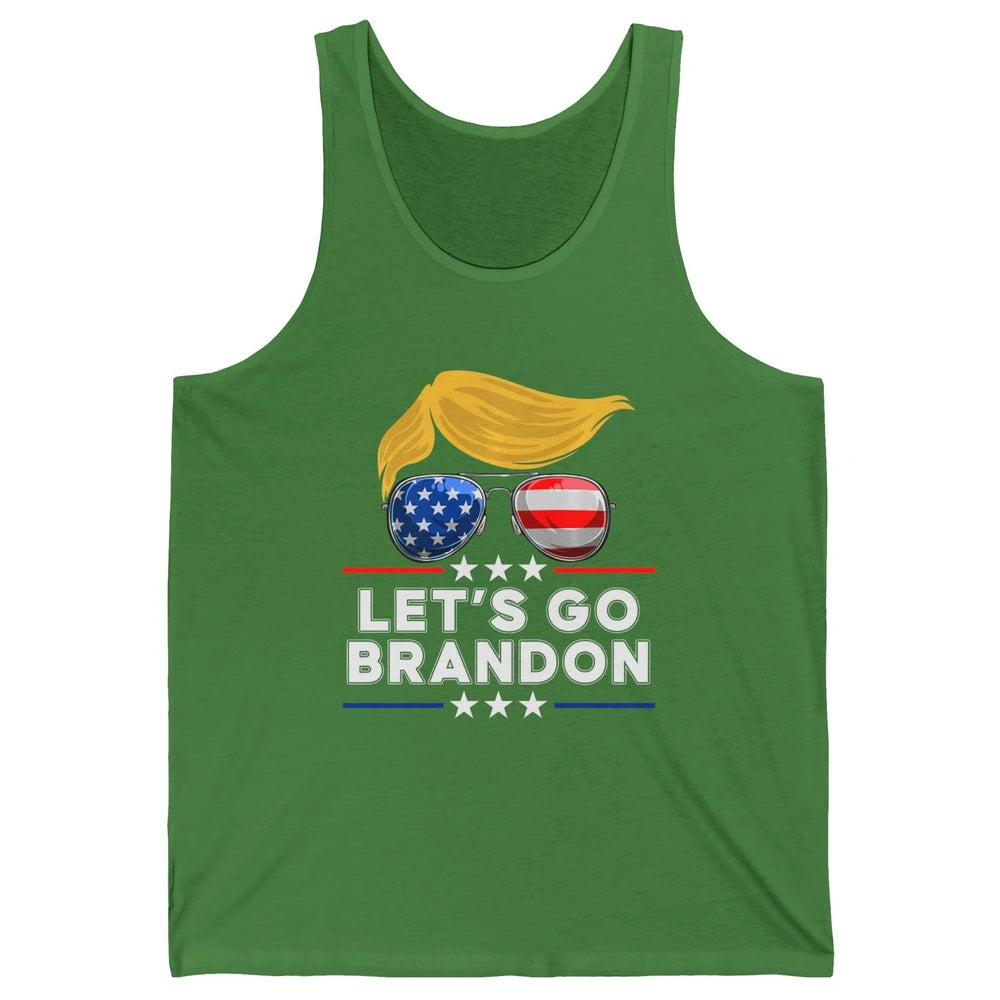 US Flag Glasses Trump Let's Go Brandon Conservative Liberal Unisex Jersey Tank