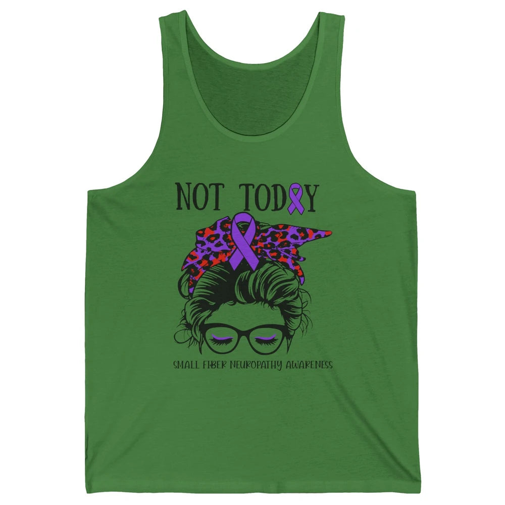 Small Fiber Neuropathy Awareness Ribbon Messy Bun Not Today Unisex Jersey Tank