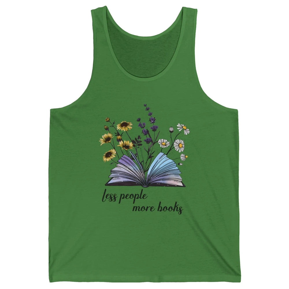 Aesthetic Less People More Books Literature Gothic Reader Unisex Jersey Tank