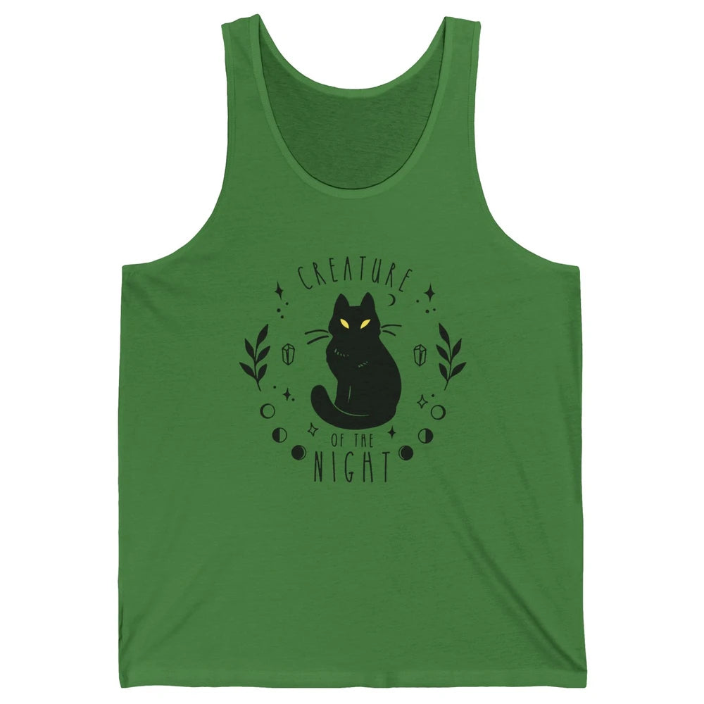 Black Cat Witch Creature Of The Night Halloween Cat Costume Unisex Jersey Tank