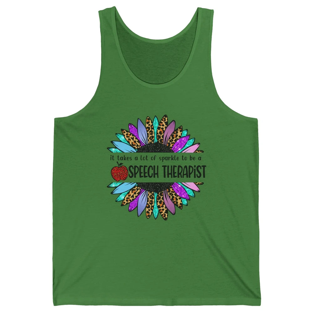 SLP Sunflower It Takes Lots Sparkle To Be Speech Therapist Unisex Jersey Tank