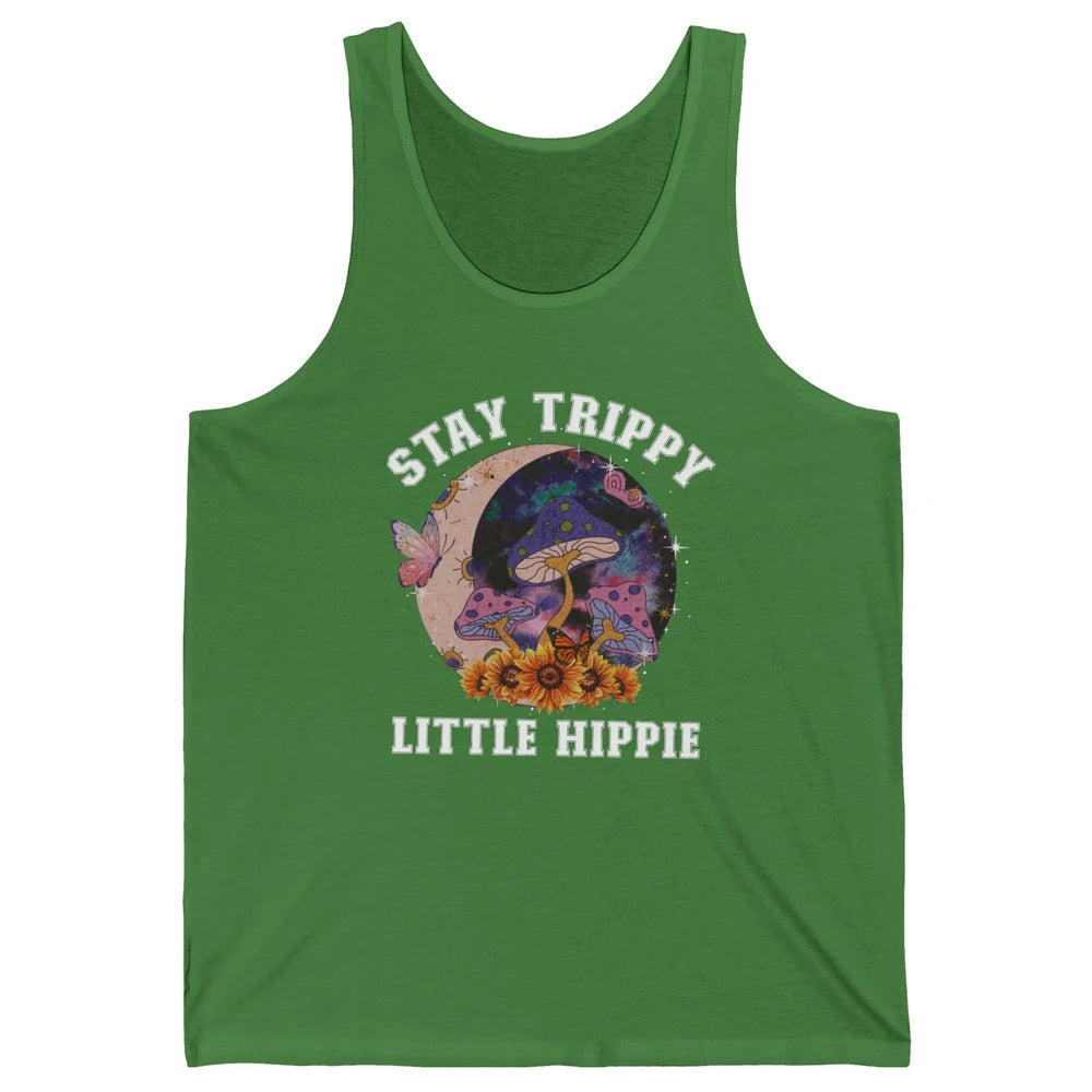 Stay Trippy Little Hippie Mushroom Sunflower Plant Retro Unisex Jersey Tank