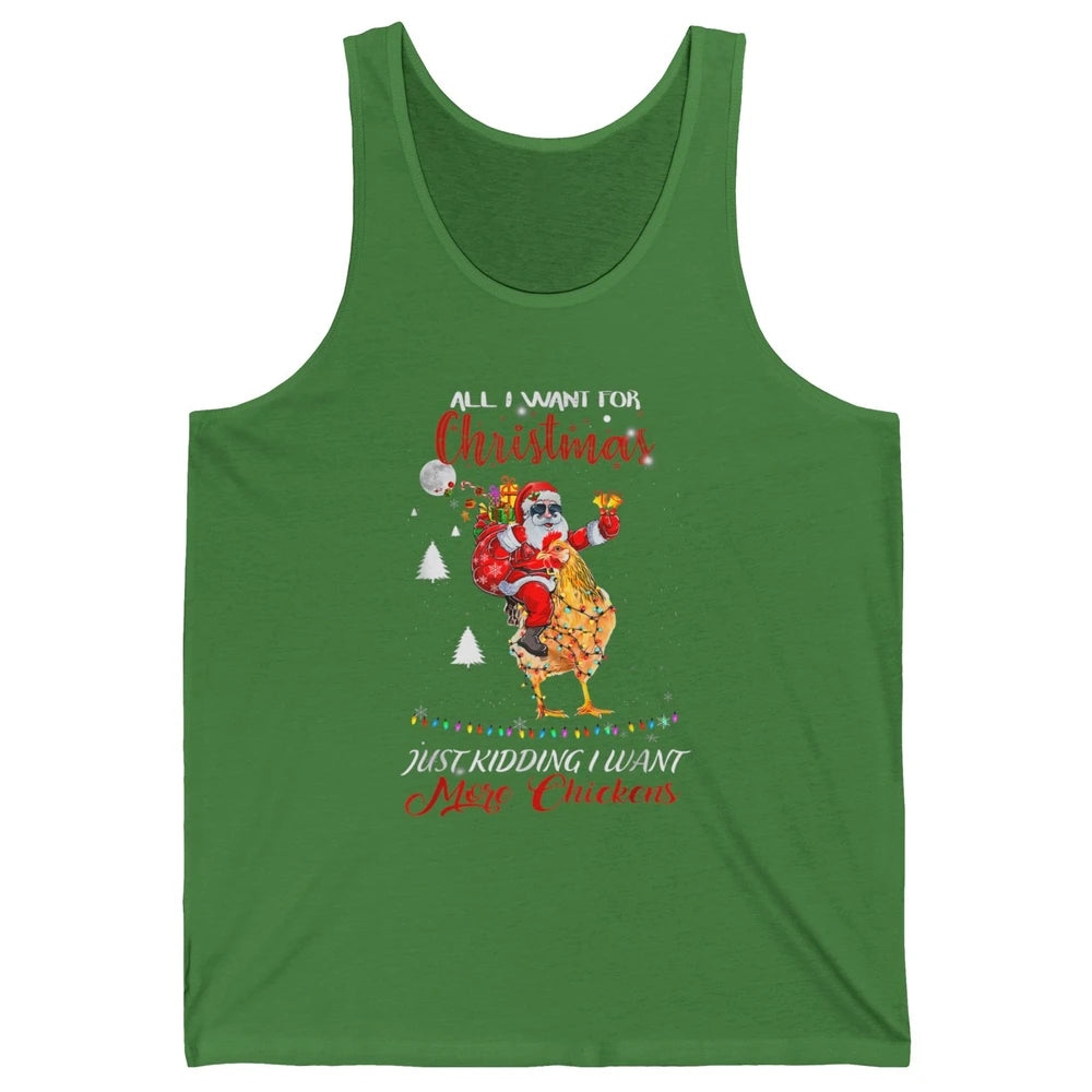 Merry Christmas Funny Santa Claus Riding Chicken Xmas Vibes Unisex Jersey Tank