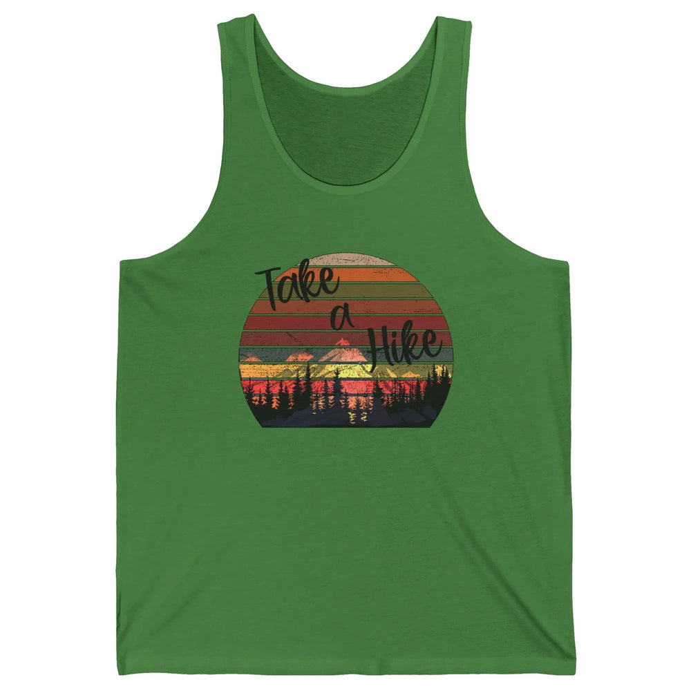 Vintage Take A Hike Sunset Hiker Hiking Camping Lover Gift Unisex Jersey Tank