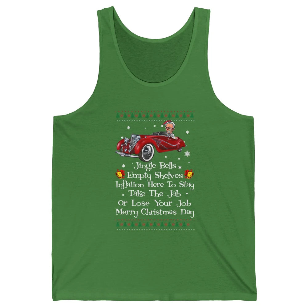 Funny Joe Biden Driving Jingle Bells Santa Christmas Costume Unisex Jersey Tank