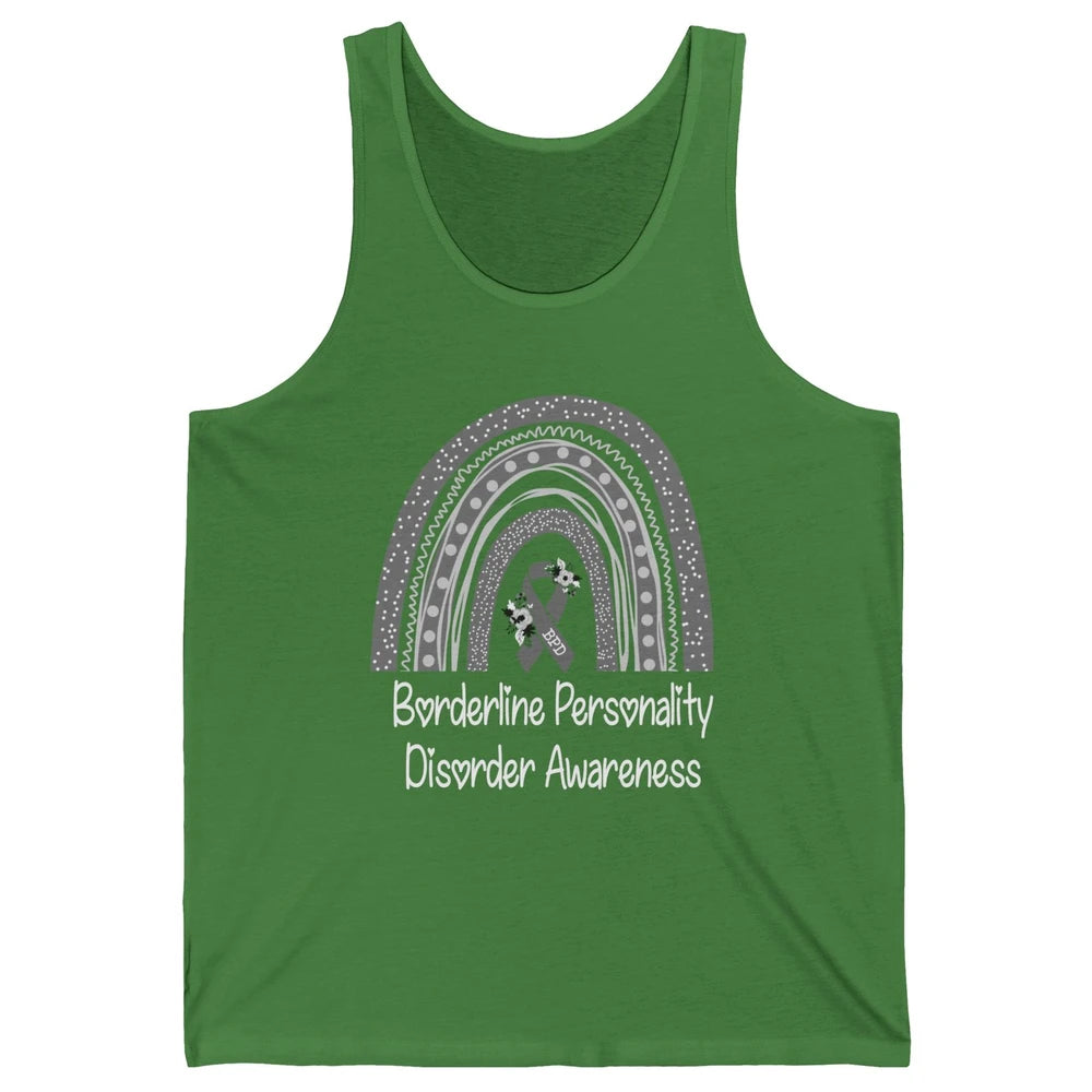 Borderline Personality Disorder Awareness BPD Gray Rainbow Unisex Jersey Tank