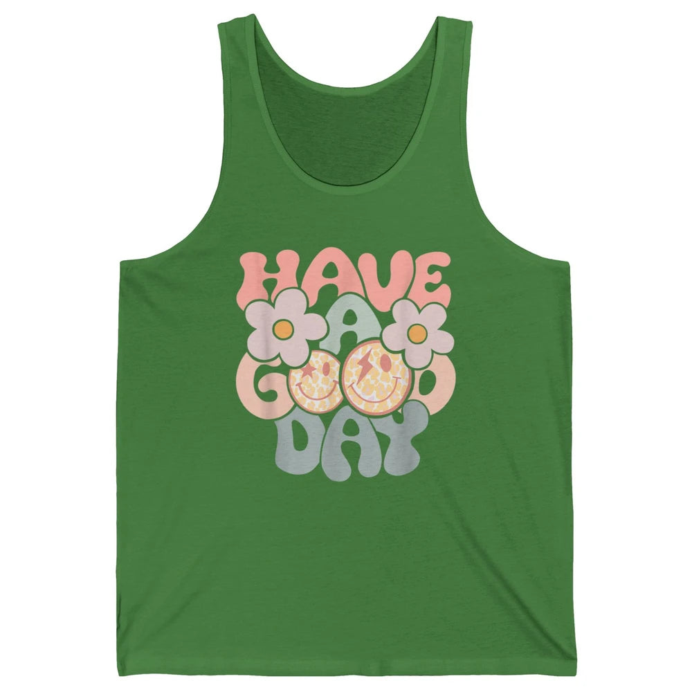 Smiling Face Daisy Have Good Day Retro Positive Motivation Unisex Jersey Tank