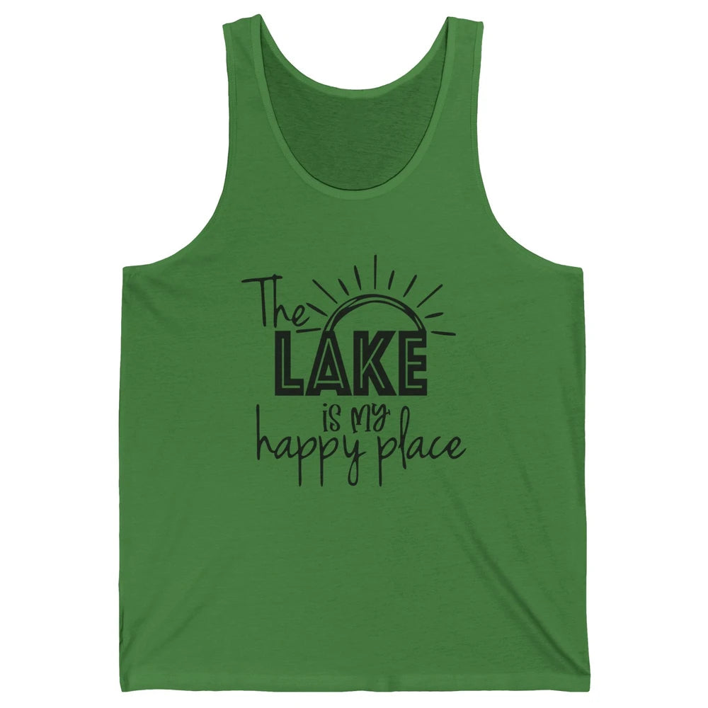 The Lake Is My Happy Place Summer Sunrays Lake Days Kayaking Unisex Jersey Tank