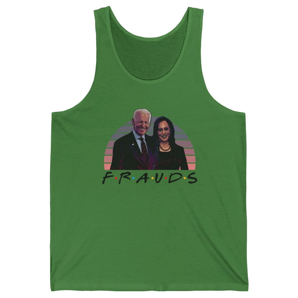 Vintage Joe Biden Frauds Anti Biden Liberals Kamala Harris Unisex Jersey Tank