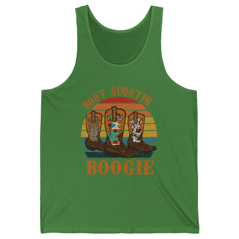 Vintage Cowboy Boots Scooting Boogie Western Country Cowgirl Unisex Jersey Tank