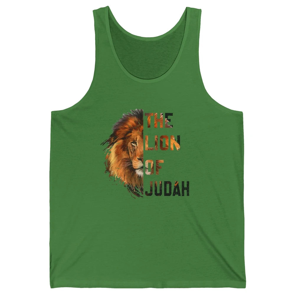 Yeshua Lion Of Judah Bible Verse Christian Faith Religious Unisex Jersey Tank