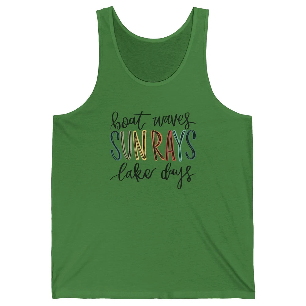 Boat Waves Sun Rays Ain't Nothing Like Lake Days Lake Life Unisex Jersey Tank