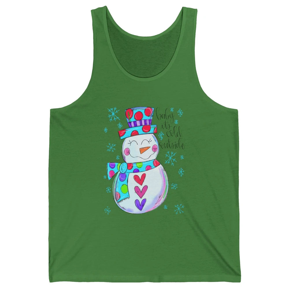 Winter Snowman Baby It's Cold Outside Christmas Hand Drawn Unisex Jersey Tank