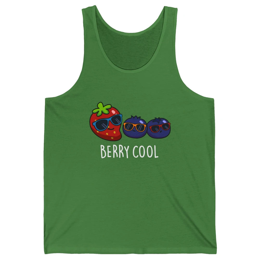 Berry Cool Funny Strawberry Pun Best Friend Summer Retro Unisex Jersey Tank