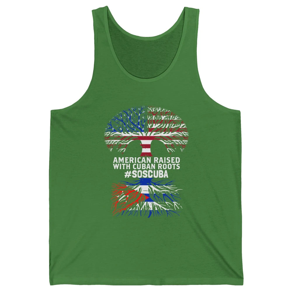 American Raised With Cuban Roots Cuban Flag Cuban Tree Unisex Jersey Tank