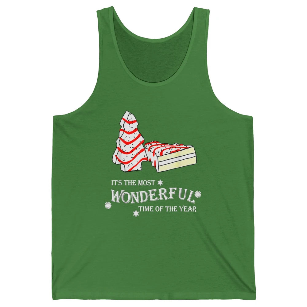 Merry Christmas Its The Most Wonderful Time Xmas Tree Cakes Unisex Jersey Tank