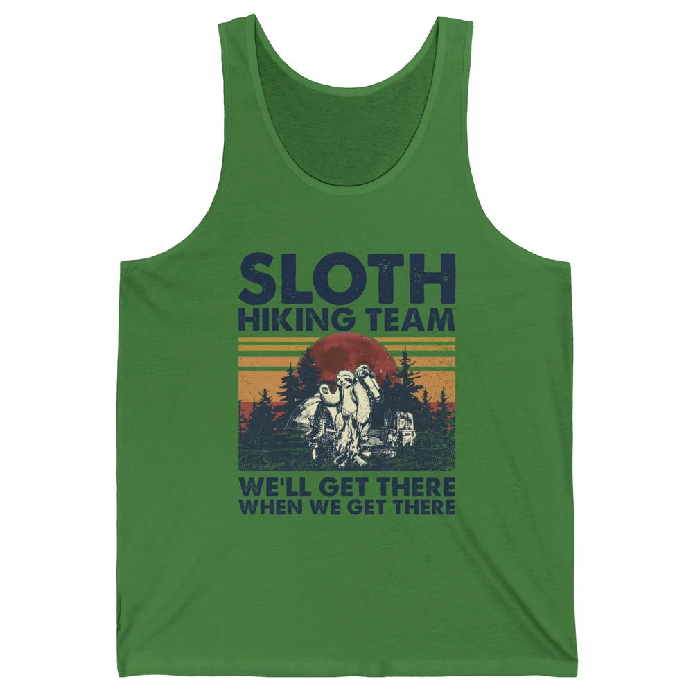 Sloth Hiking Team We'll Get There Vintage Sloth Hiker Hiking Unisex Jersey Tank