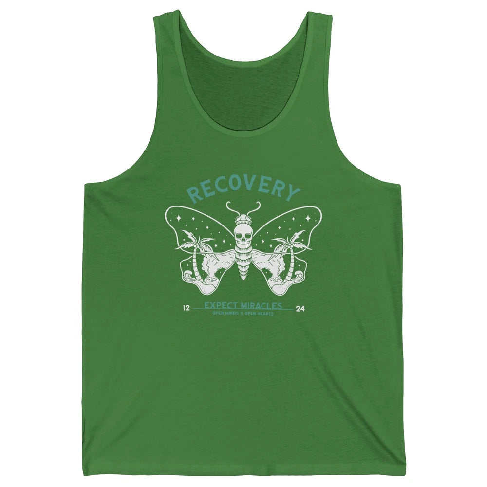 Butterfly Skull Skeleton Addiction Recovery Awareness Gothic Unisex Jersey Tank