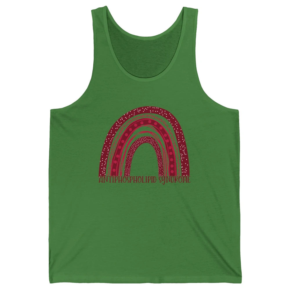 Antiphospholipid Syndrome Awareness APS Burgundy Rainbow Unisex Jersey Tank