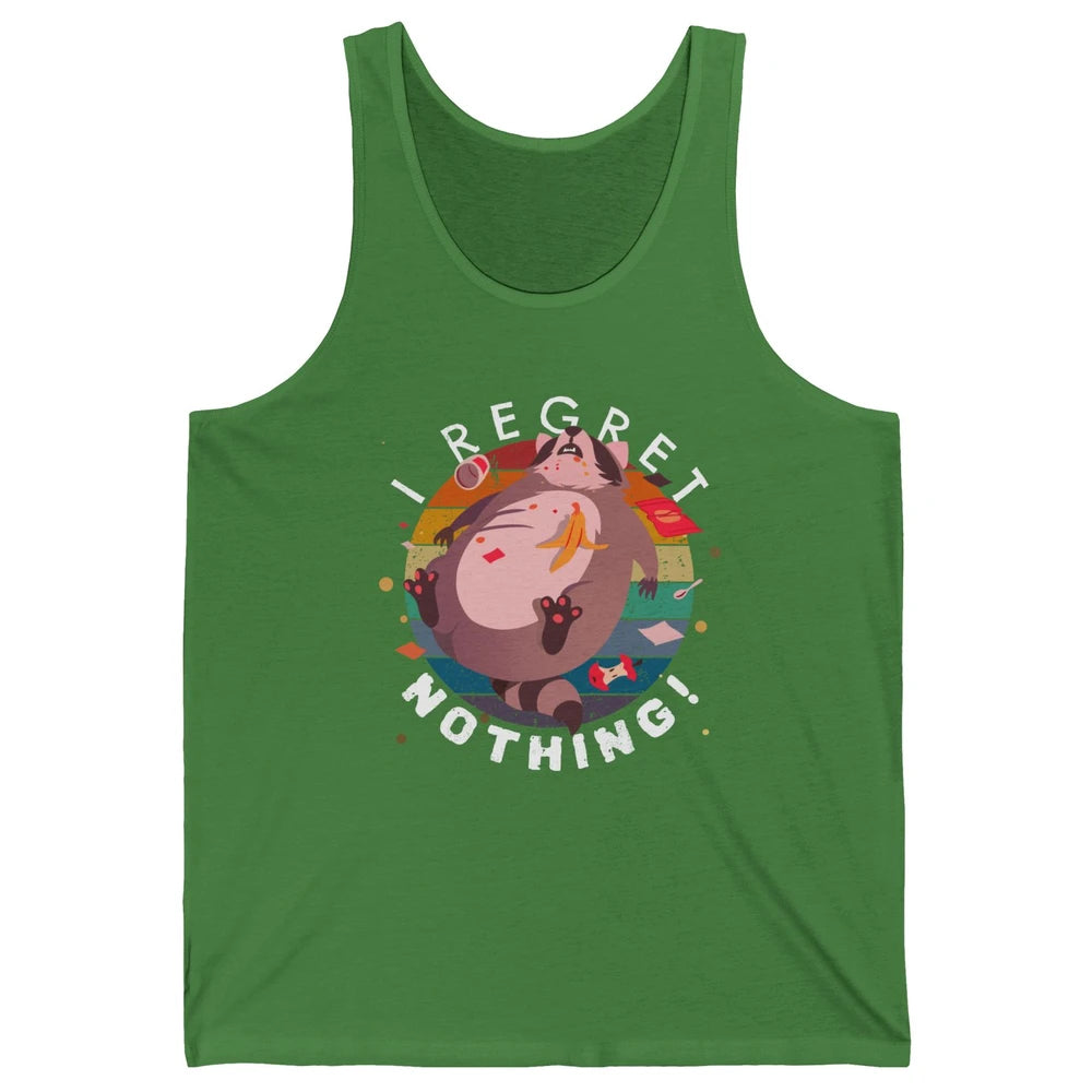 Vintage Fat Racoon I Regret Nothing Funny Trashed Racoon Unisex Jersey Tank