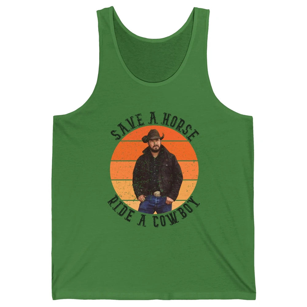 Retro Save A Horse Ride A Cowboy Western Country Cowboy Gift Unisex Jersey Tank