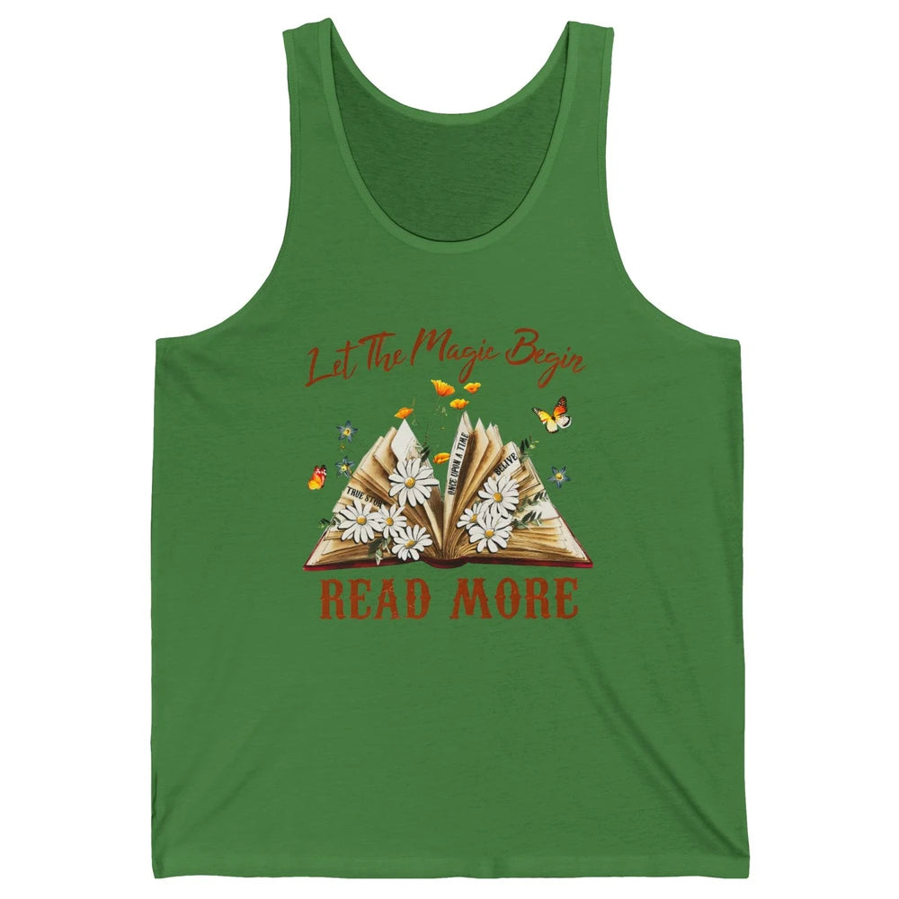 Aesthetic Read More Daisy Flowers Library Bookworm Butterfly Unisex Jersey Tank