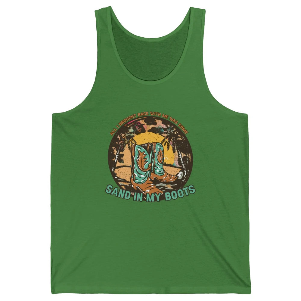 Retro Sand In My Boots Western Cowgirls Midwest Cowboy Boots Unisex Jersey Tank