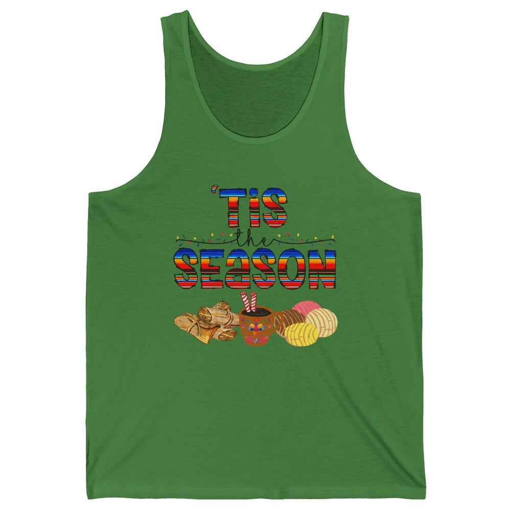 Tis The Season Mexican Christmas Concha Tamale Sweet Bread Unisex Jersey Tank