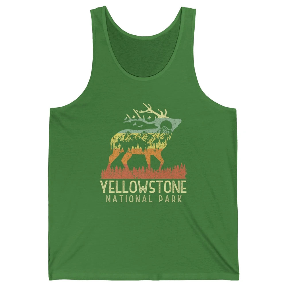 Yellowstone National Park Reindeer Mountains Vintage Outdoor Unisex Jersey Tank