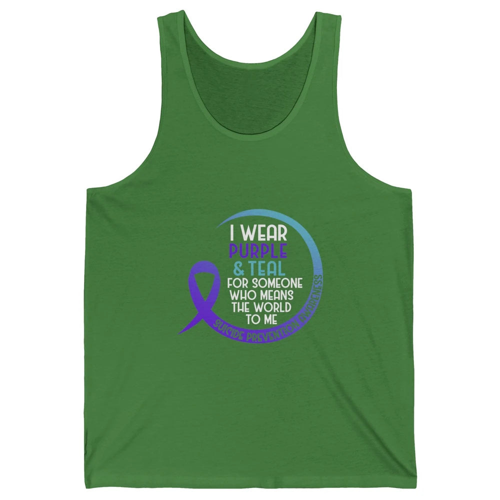 Wear Purple And Teal Ribbon Warrior Suicide Prevention Month Unisex Jersey Tank