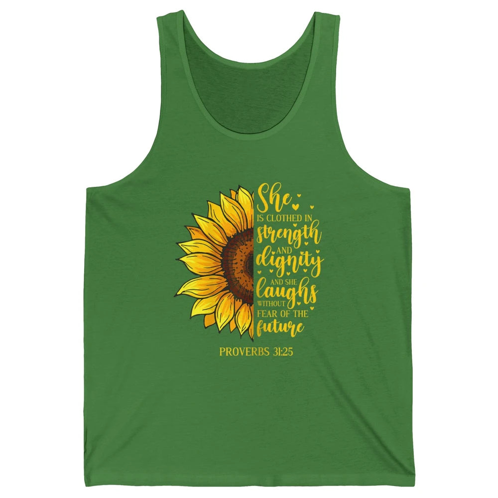 Sunflower Jesus Faith Christian God Bible Verse Religious Unisex Jersey Tank