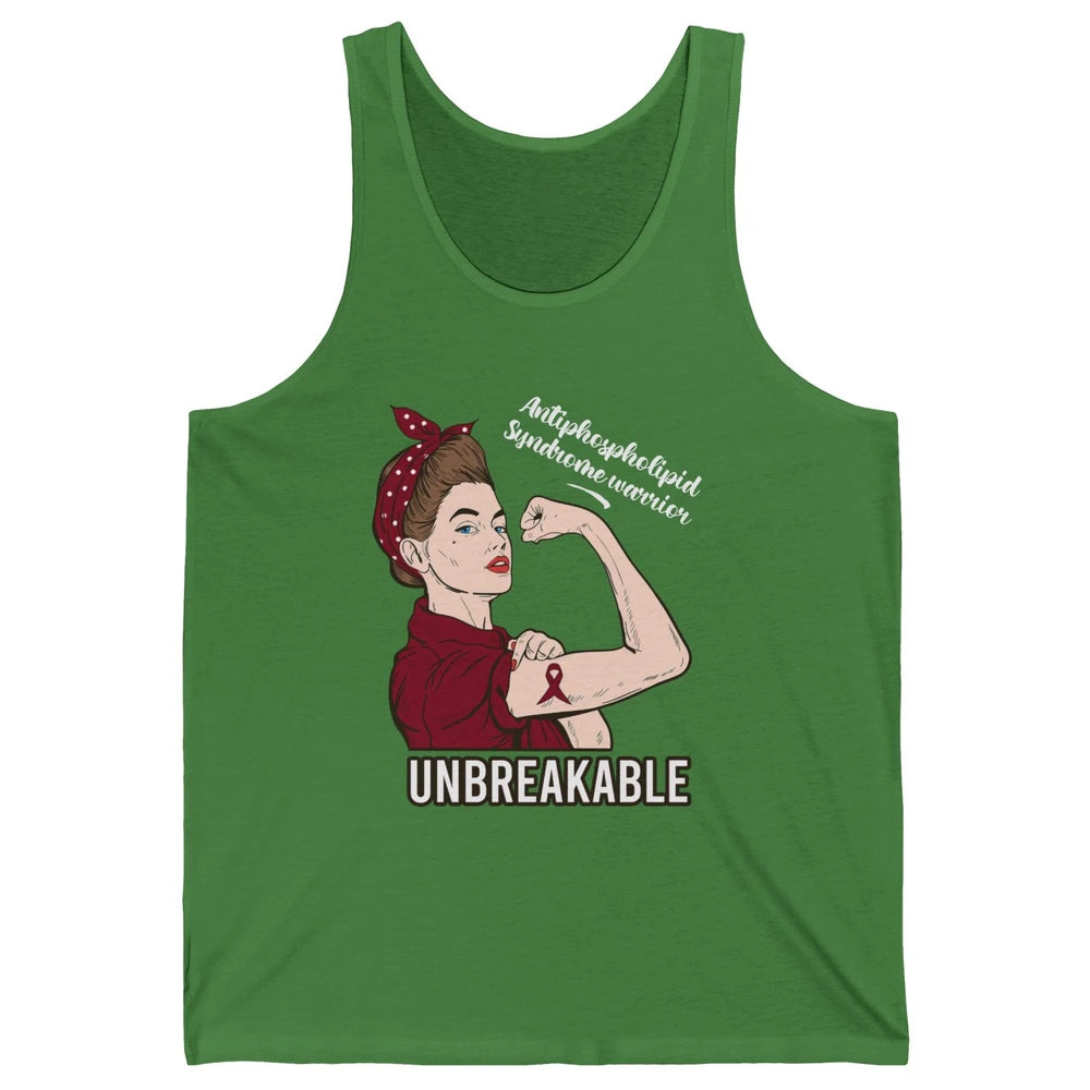 Antiphospholipid Syndrome Ribbon Strong Woman Unbreakable Unisex Jersey Tank