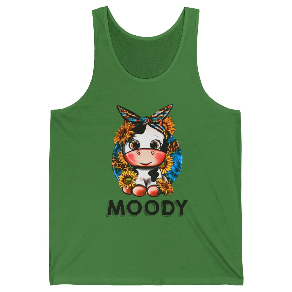 Sunflower Baby Cow Moody Highland Cow Heifer Western Cattle Unisex Jersey Tank