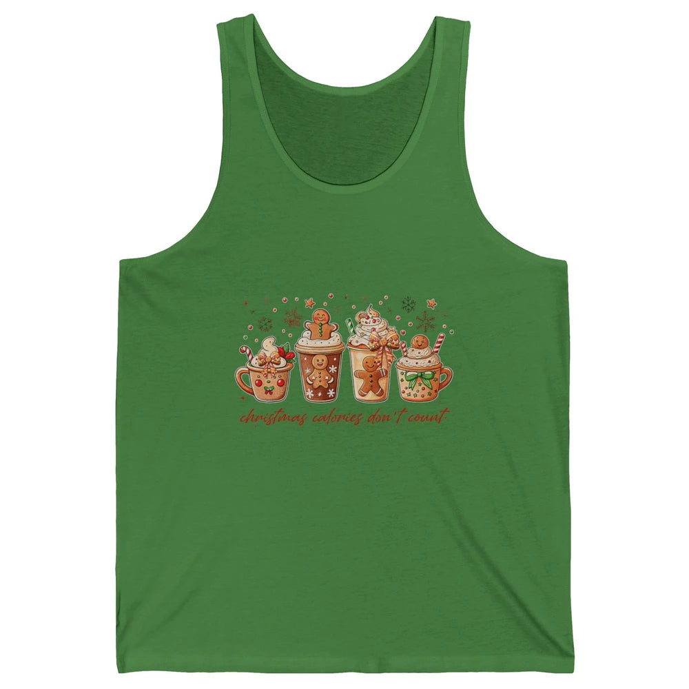 Christmas Calories Not Count Funny Gingerbread Coquette Coffee Xmas Unisex Jersey Tank