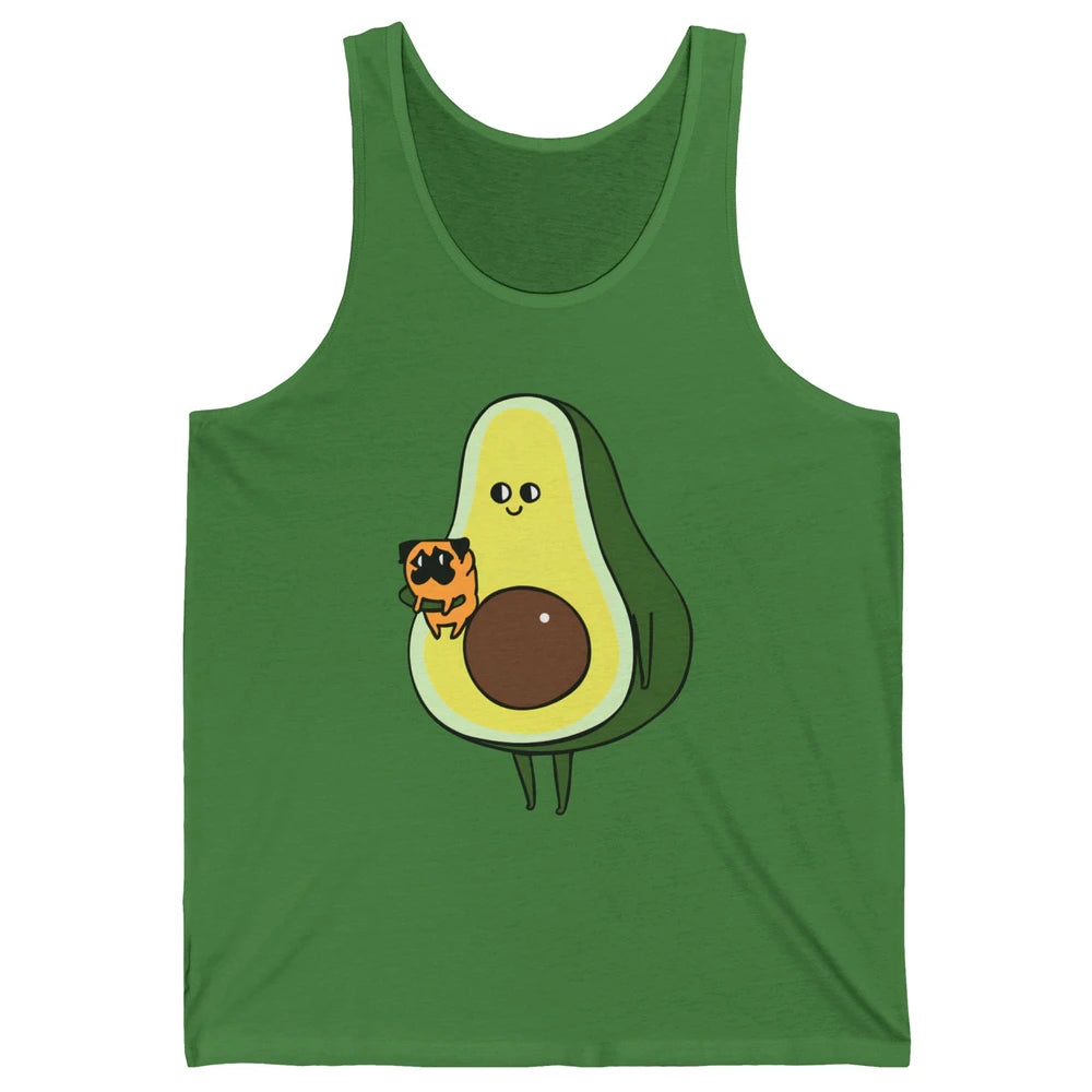 Avocado With Pug Funny Avocado Vegan Pug Lovers Gift Unisex Jersey Tank