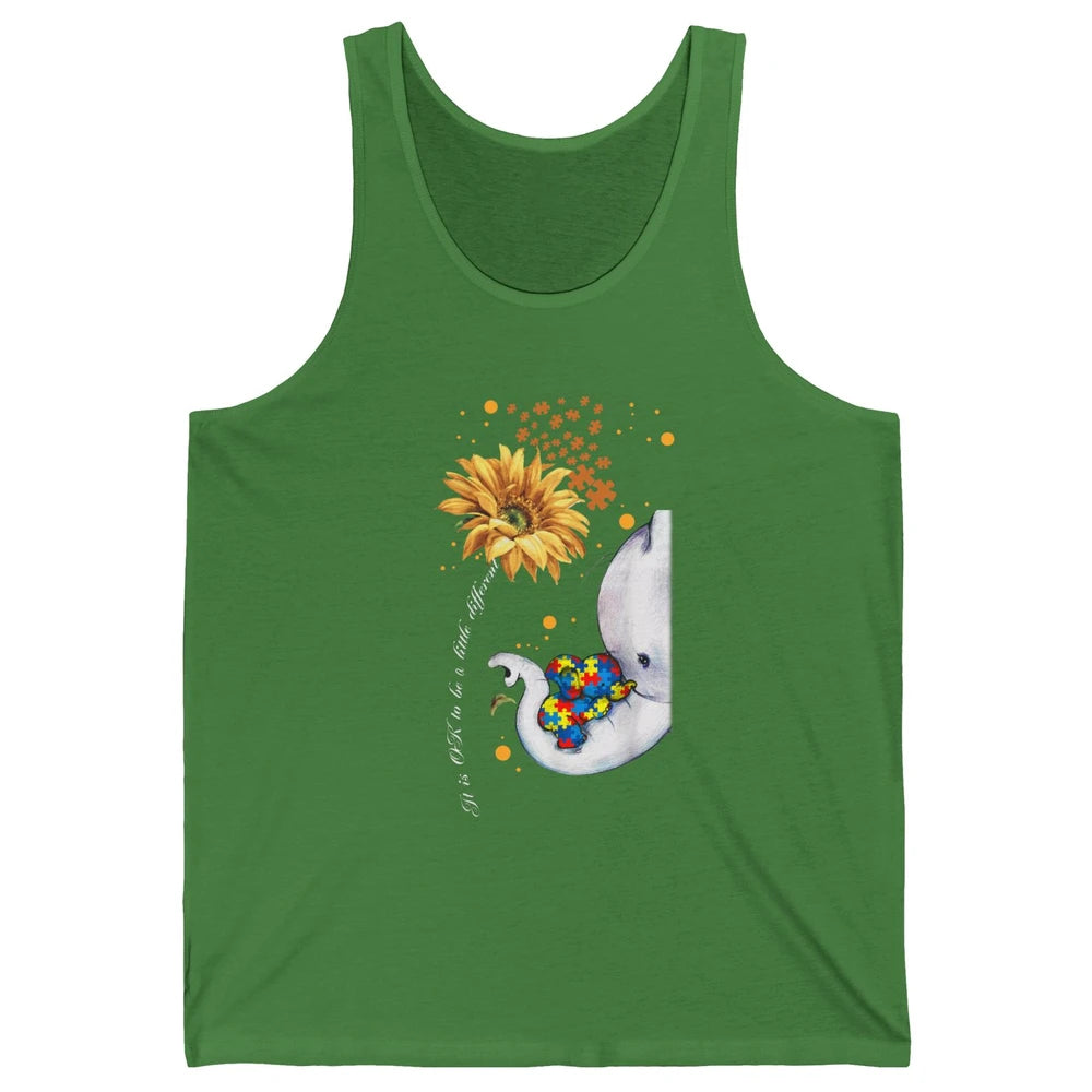 Sunflower Autism Elephant Mom It's Okay To Be Different Unisex Jersey Tank