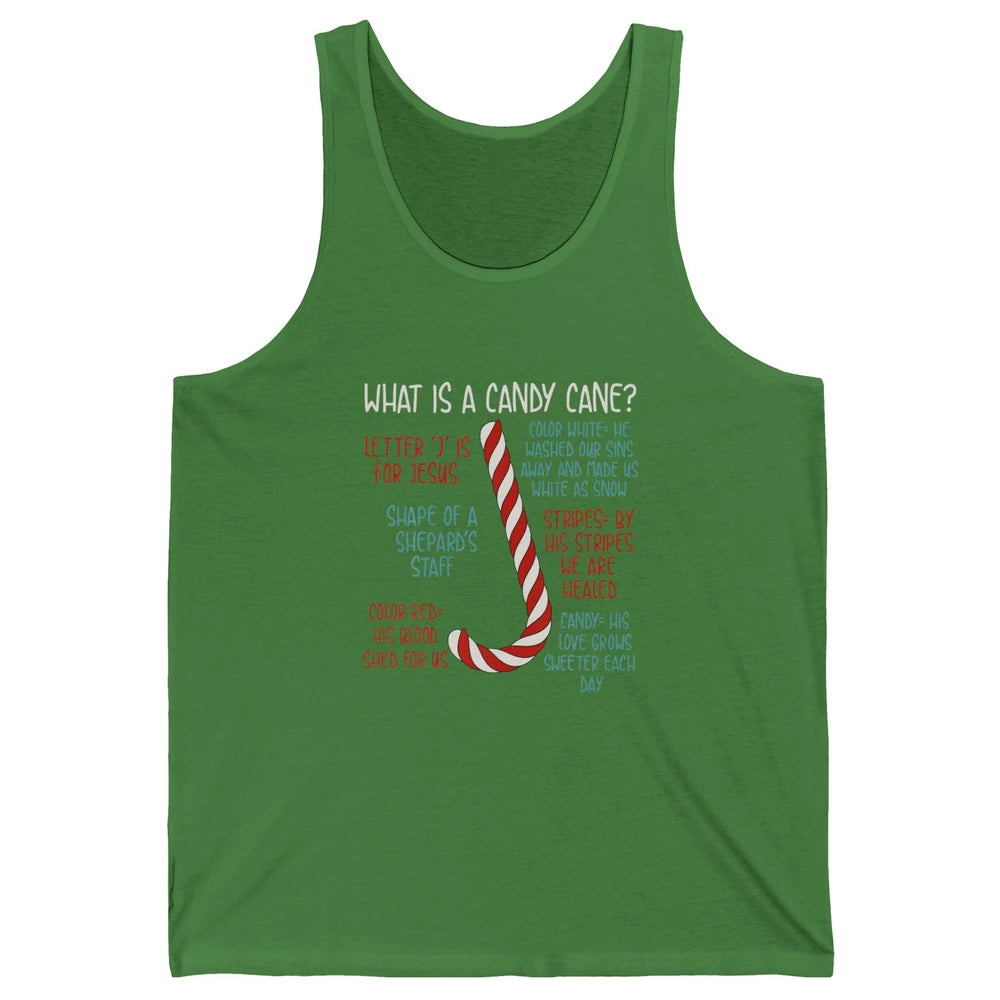 Merry Christmas Candy Cane Xmas Sayings Believe Faith Jesus Unisex Jersey Tank