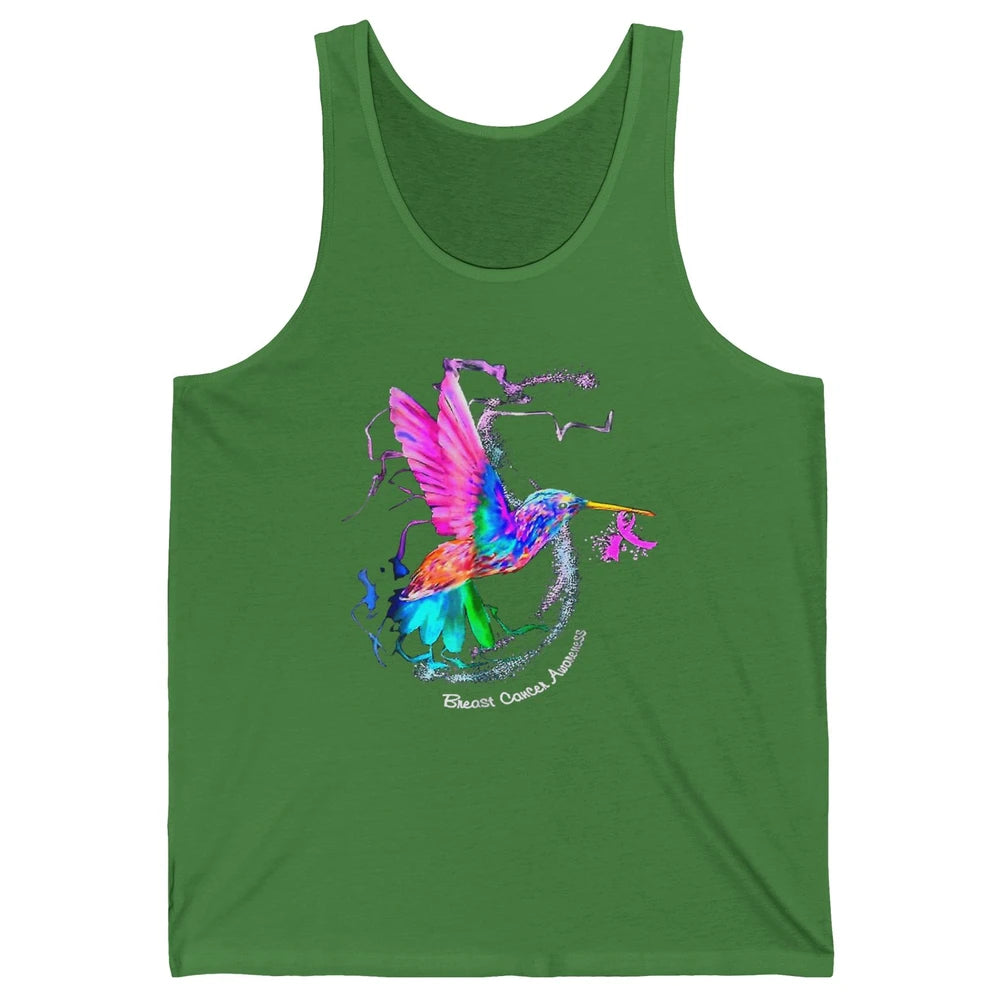 Breast Cancer Awareness Hummingbird Sunflower Pink Ribbon Unisex Jersey Tank