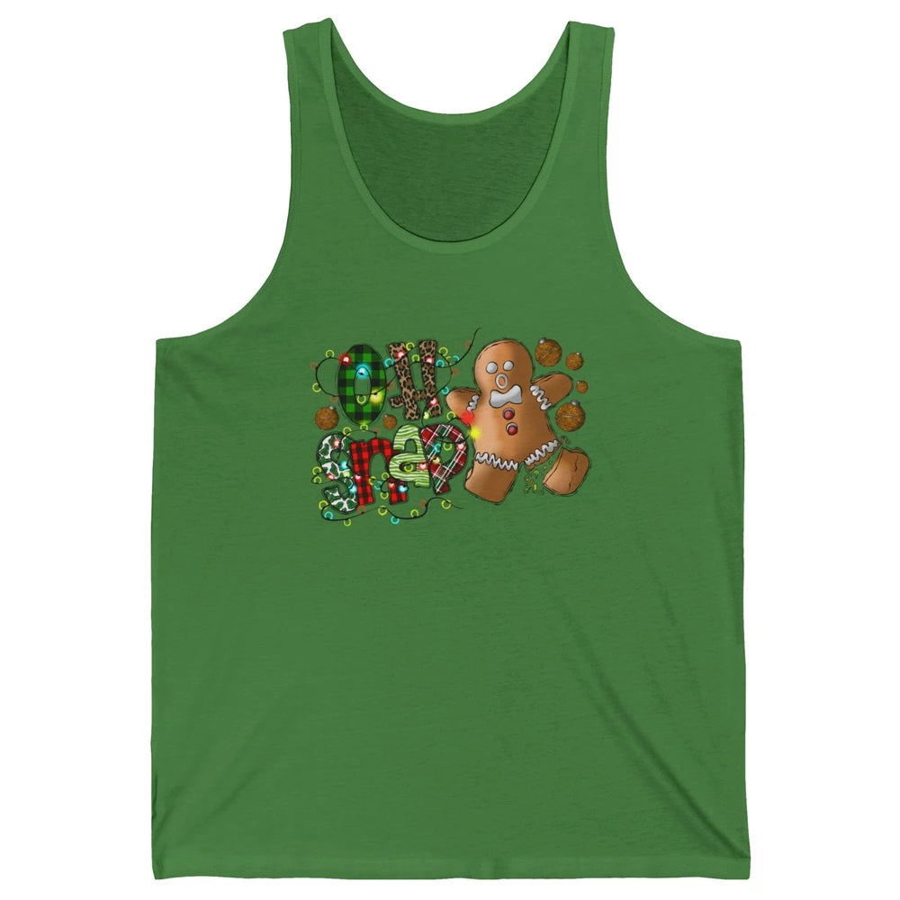 Funny Gingerbread Broken Oh Snap Western Christmas Leopard Unisex Jersey Tank