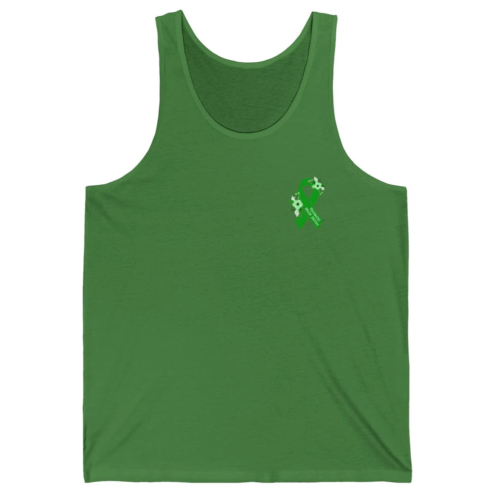 Traumatic Brain Injury Awareness Floral Green Ribbon TBI Unisex Jersey Tank