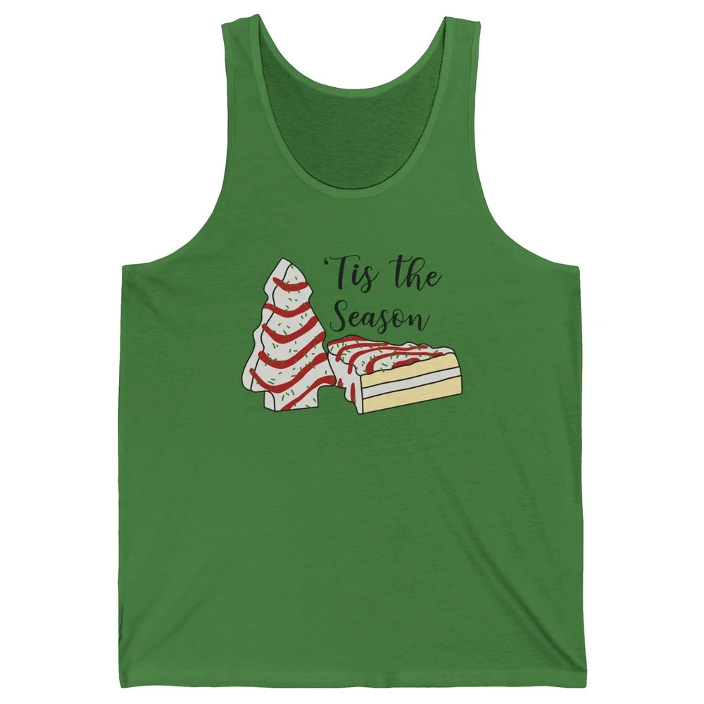 Funny Christmas Tree Tis The Season Christmas Cakes Parody Unisex Jersey Tank