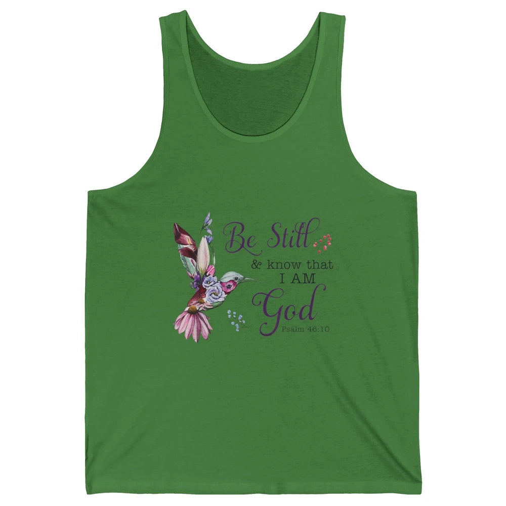 Be Still Know Im God Floral Bird Jesus Christian Bible Verse Unisex Jersey Tank