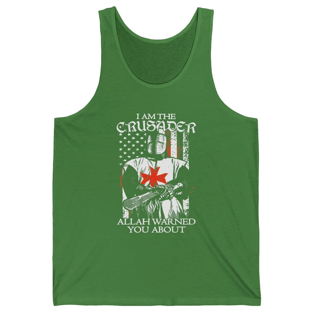 US Flag Knight Templar I'm Crusader Allah Warned You About Unisex Jersey Tank