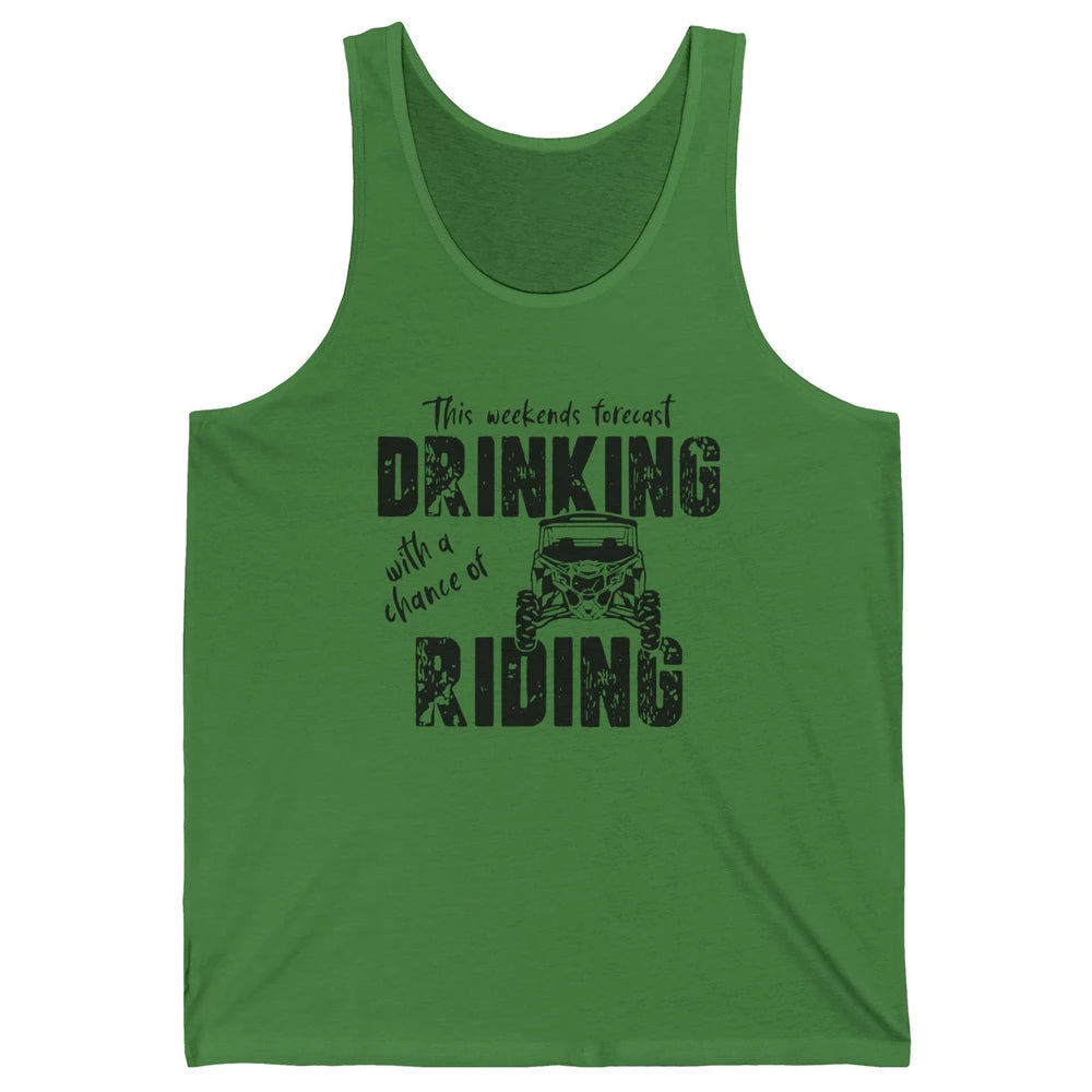 Vintage UTV Weekend Forecast Drinking Mud Riding SXS Life Unisex Jersey Tank