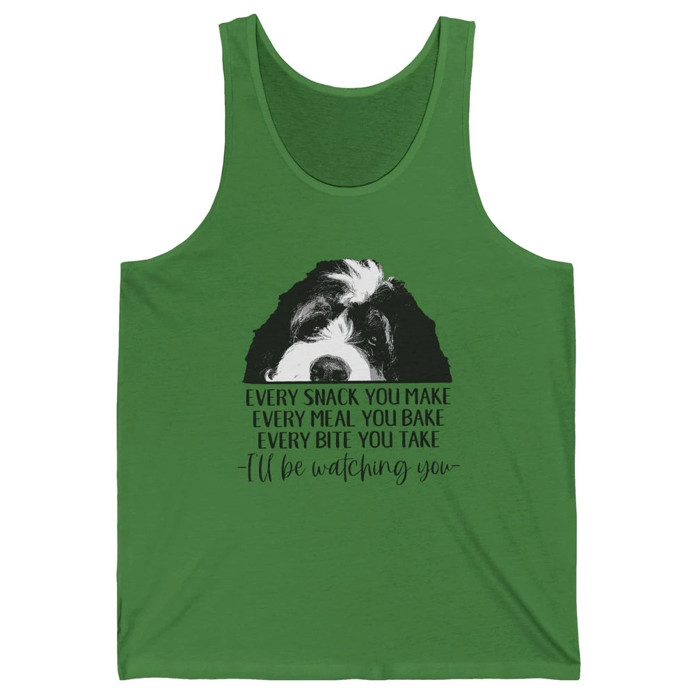 Bernedoodle I'll Be Watching You Bernedoodle Dog Lovers Gift Unisex Jersey Tank