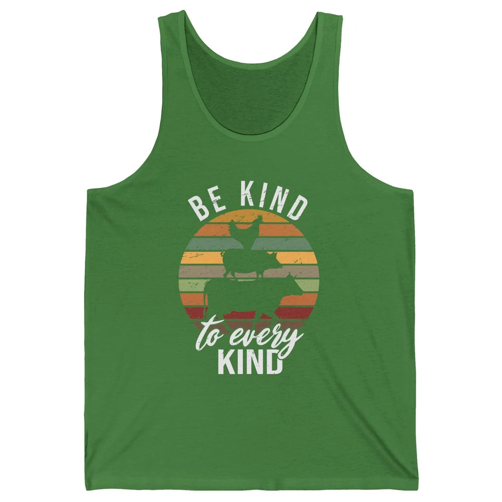 Retro Vegan Be Kind To Every Kind Vegetarian Friend Not Food Unisex Jersey Tank